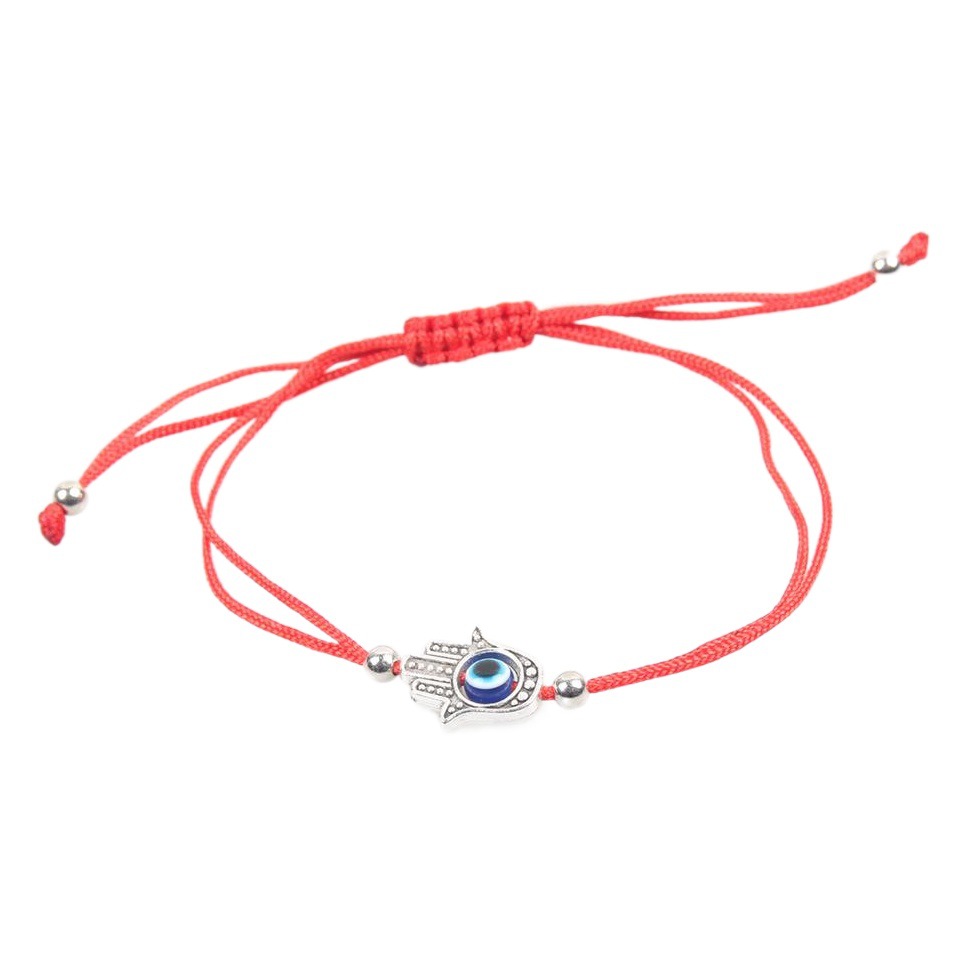 Foreign Trade Europe and America Fatima Hand AliExpress Beaded Red Agate Transfer Beads Braided Palm Red Rope Bracelet