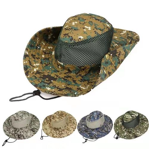 Men's Summer Mesh Breathable Hiking Hat Camouflage Fishing Hat Foldable Sun Hat Outdoor Travel Sun Hat