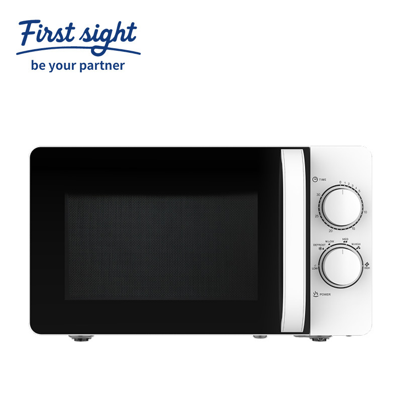 Black and White Double-Knob Microwave Oven, Mechanical Temperature Control and Timing, Household and Commercial Heating and Thawing Integrated Equipment