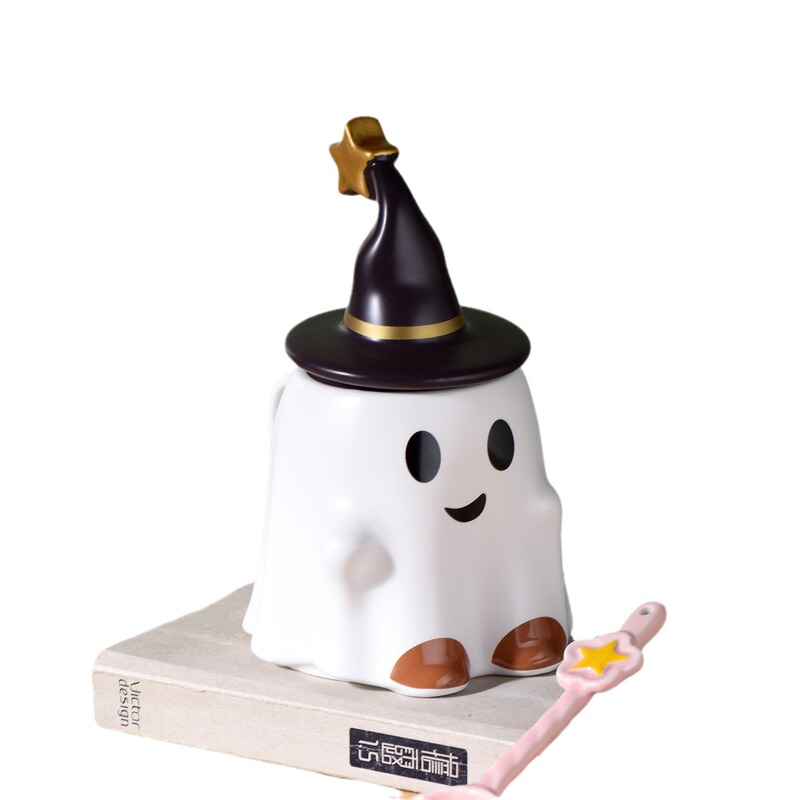 ハロウィーン水カップ幽霊マグカップクリエイティブ漫画陶磁器カップかわいい幽霊カップクリスマスマグカップ|undefined