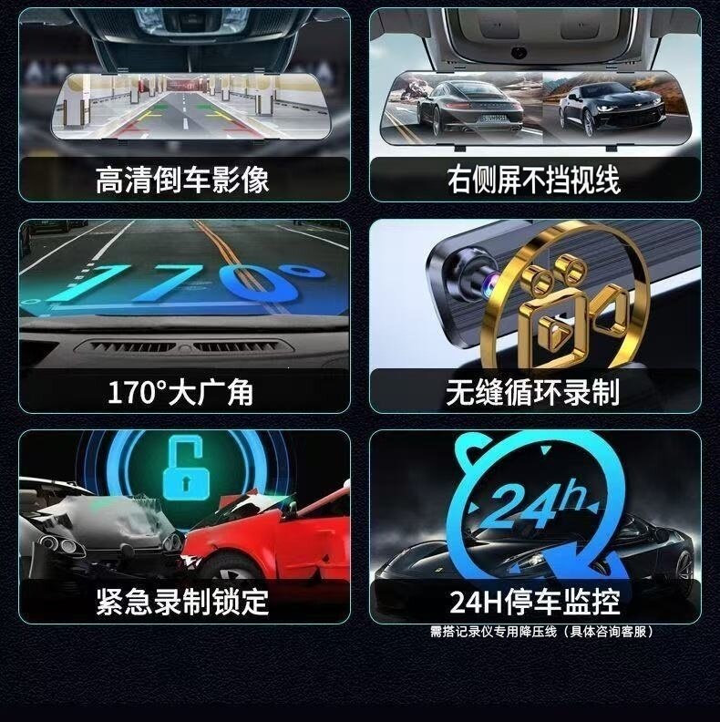 Suitable for 2026 new model cars, USB dashcam with ultra-high-definition night vision, dual front and rear cameras, and reverse camera 3