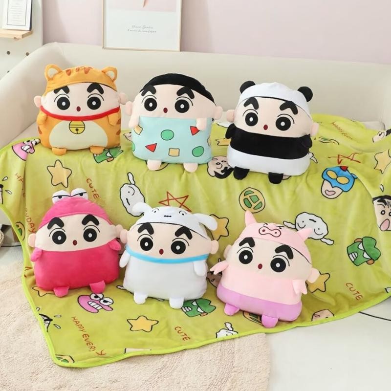 만화 베개 담요 인형 낮잠 담요 소파 두꺼운 담요 에어컨 담요 휴대용 여행 담요 자동차 담요