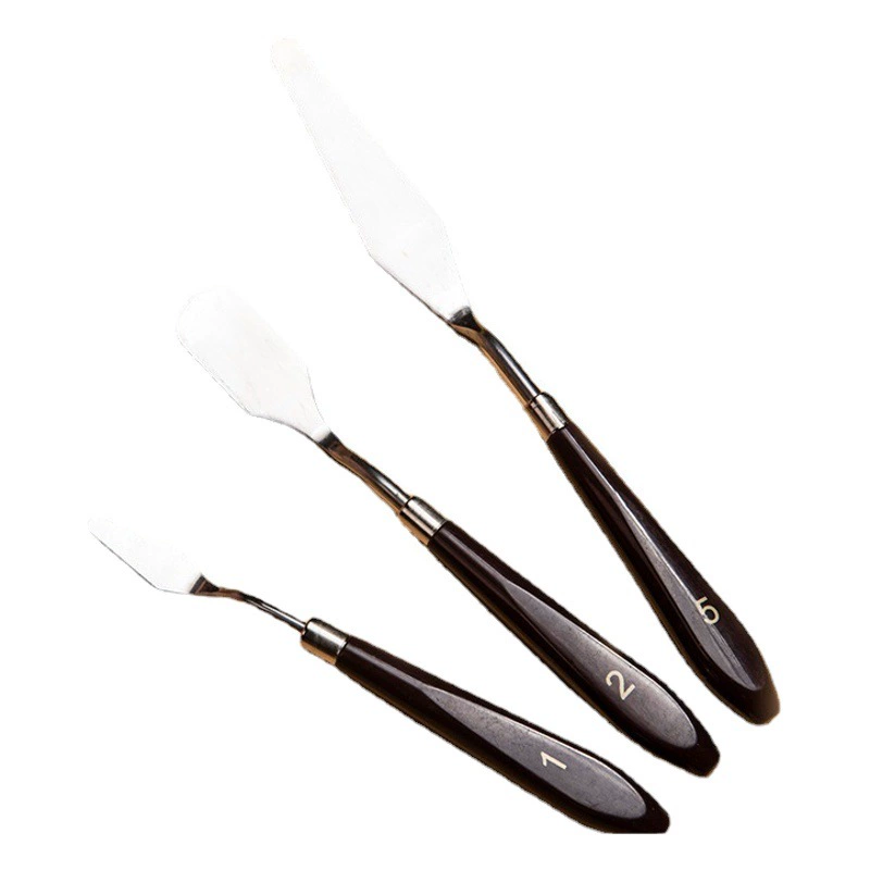 Художественный нож для масляной живописи Детский маленький размер Масляная краска Специальный цветной нож Инструмент Остроконечная деревянная ручка Масляная живопись Скребок