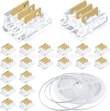 3Pin 10mmLED灯带免焊卡扣连接器板对线5米电源线2812/2811双色