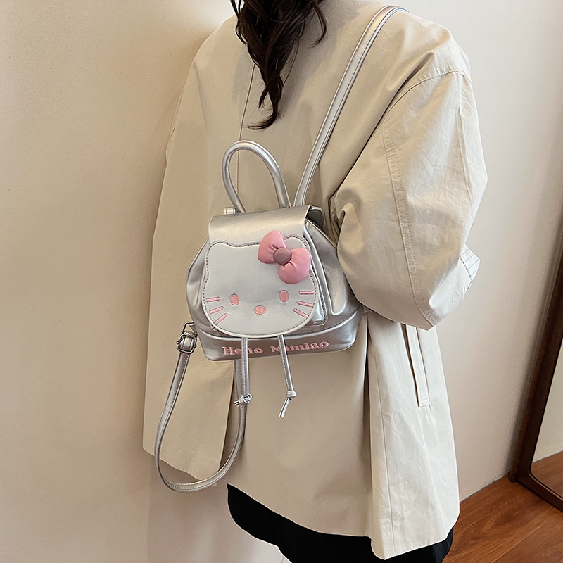 日系可爱kitty猫双肩包包女2025新款时尚迷你背包出游儿童小书包|undefined