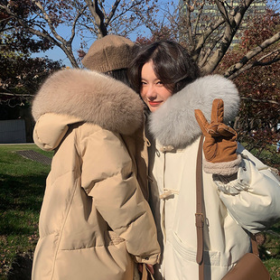 2024 New Korean Style High-end Fashionable Waist Down Jacket for Girls Long Knee-length Thickened Winter Pinghu Coat