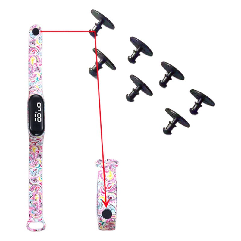 Для силиконового ремешка Смарт Браслет фурнитура пряжка металлическая Спортивная рука кольцо Пряжка Смарт часы гвоздь