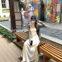 白水女【丝丝冰凉开衫~】灰色防晒针织开衫女小众设计感长袖上衣