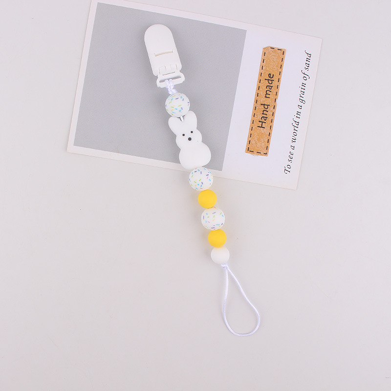 Transfronterizos bebés tetas de tetas cadena Pascua anti-perder cadena juguetes para bebés calmante goma de diente anti-caída cuerda