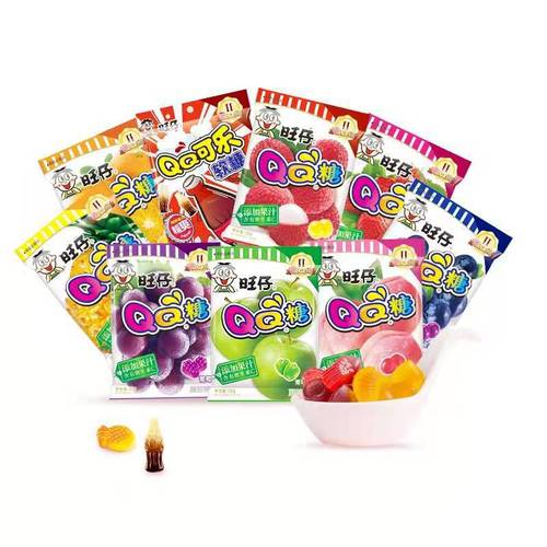 Wangzai QQ Candy 70g Fruit Flavored Gel Soft Candy 8090 Snacks Children Juice Rubber Candy Supermarket Wholesale Manufacturer