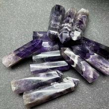厂家批发天然紫水晶六棱柱子一公斤摆件梦幻紫晶单尖水晶柱原石