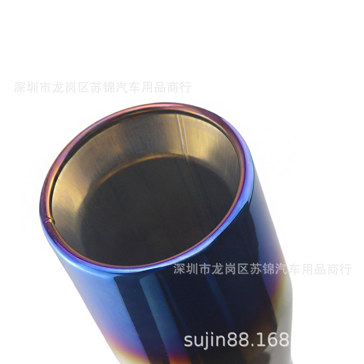 Car Modification Large-Diameter Tailpipe 76mm Interface Stainless Steel Exhaust Pipe Double-Layer Thickened Silencer Angled Tailpipe