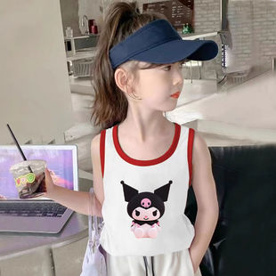 Korean Style Summer Girls Cartoon Sleeveless 2025 New Online Popular Western Style Cute Kulomi Sweet Cool Vest Cotton Top 12