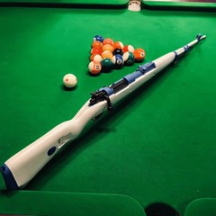 98kビリヤード銃スプリング自動発射台球棒銃工黒科技高颜値台球庁房ドレナージ神器