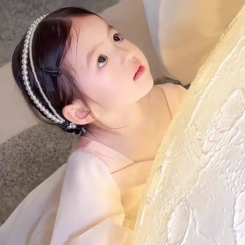 Children's Fairy Pearl Headband Girl Summer  New Girl Headband Hair Clip Accessory Forest System Fairy Beauty Headband Hair Tying