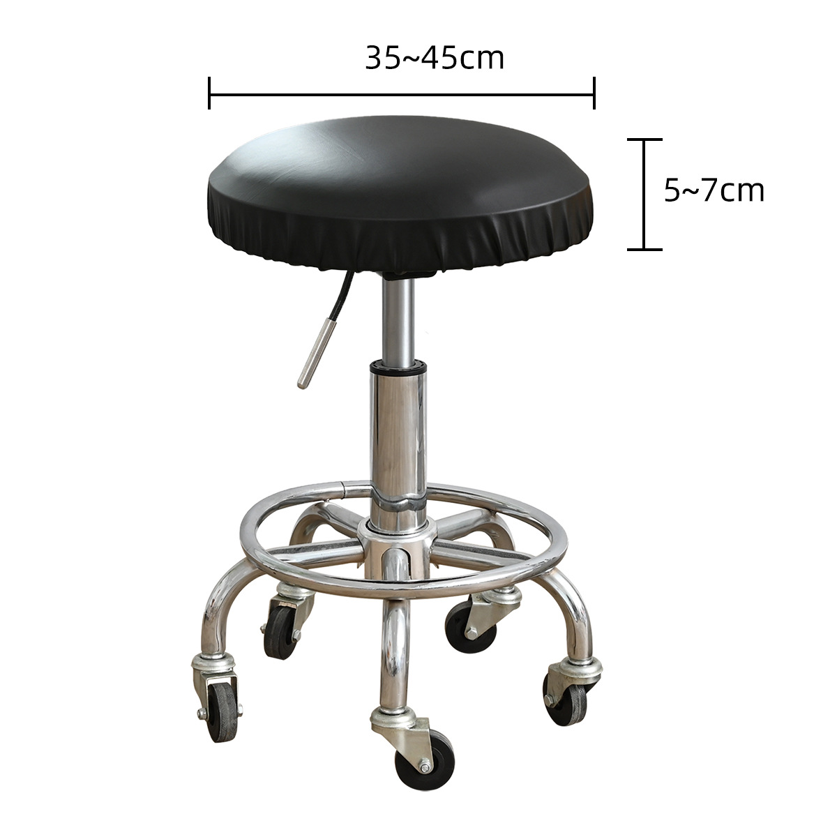 Funda de taburete redonda impermeable de cuero PU para dropshipping transfronterizo de TEMU, funda para silla elevadora de bar, salón de belleza y barbería.