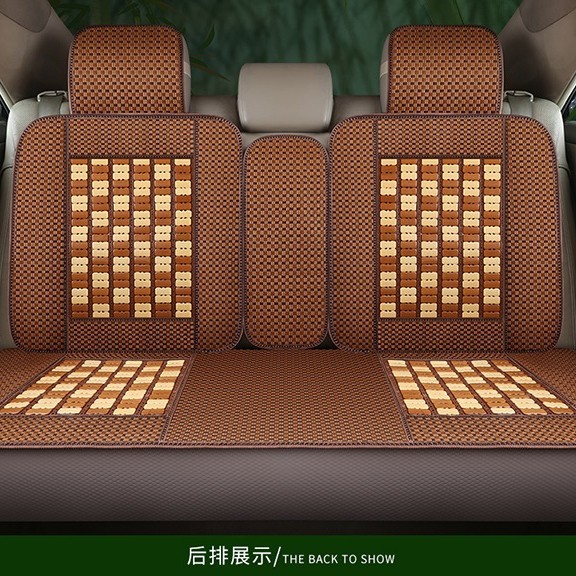 Car Seat Cushion for Rear Three-Seater, Integrated Mahjong Bamboo Mat, Full-Cover Seat Cover, Summer-Specific Cooling Pad, Seat Pad