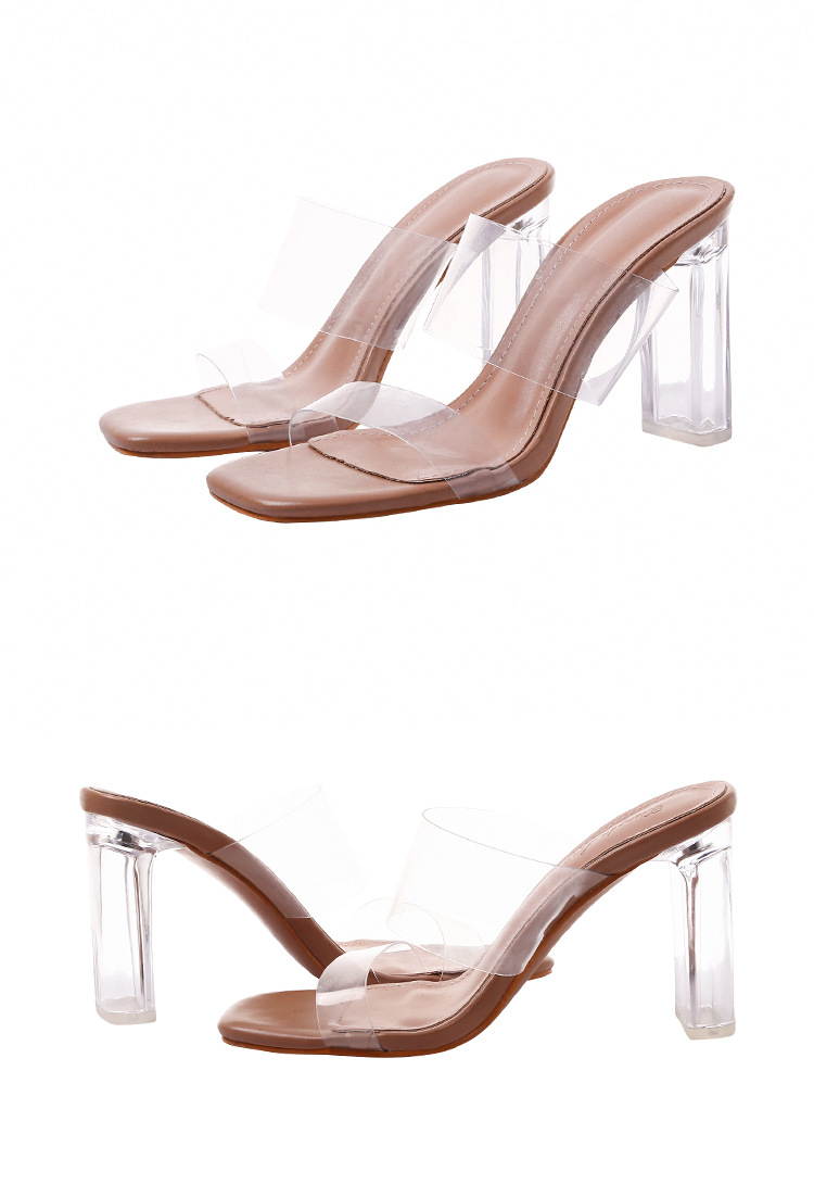 Transparent High Thick-heeled Sandals display picture 3