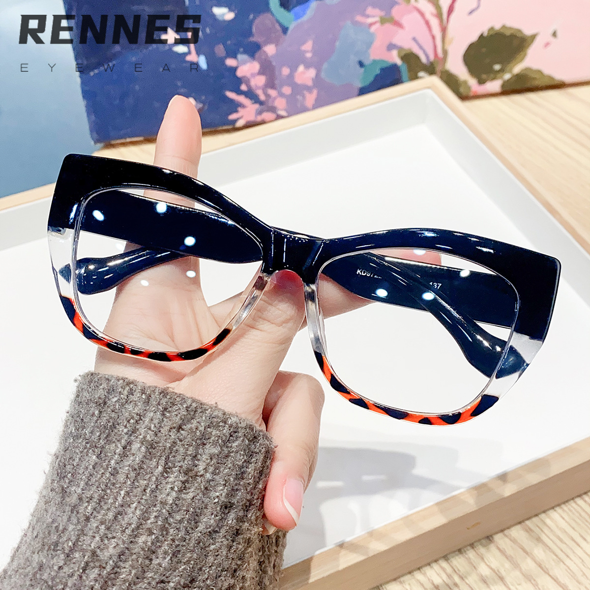 Nuevas gafas anti-luz azul con costuras retro transfronterizas para ojos de gato