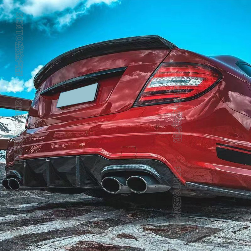 Applicable to 2007-2014 Mercedes-Benz C- Class W204 four-door version modified AMG rear tail box cover press tail spoiler