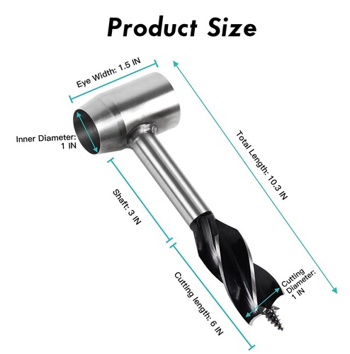 Outdoor multifunctional survival drilling bit, leather woodworking manual drill, branch drill, hand screw drill Manual Aug