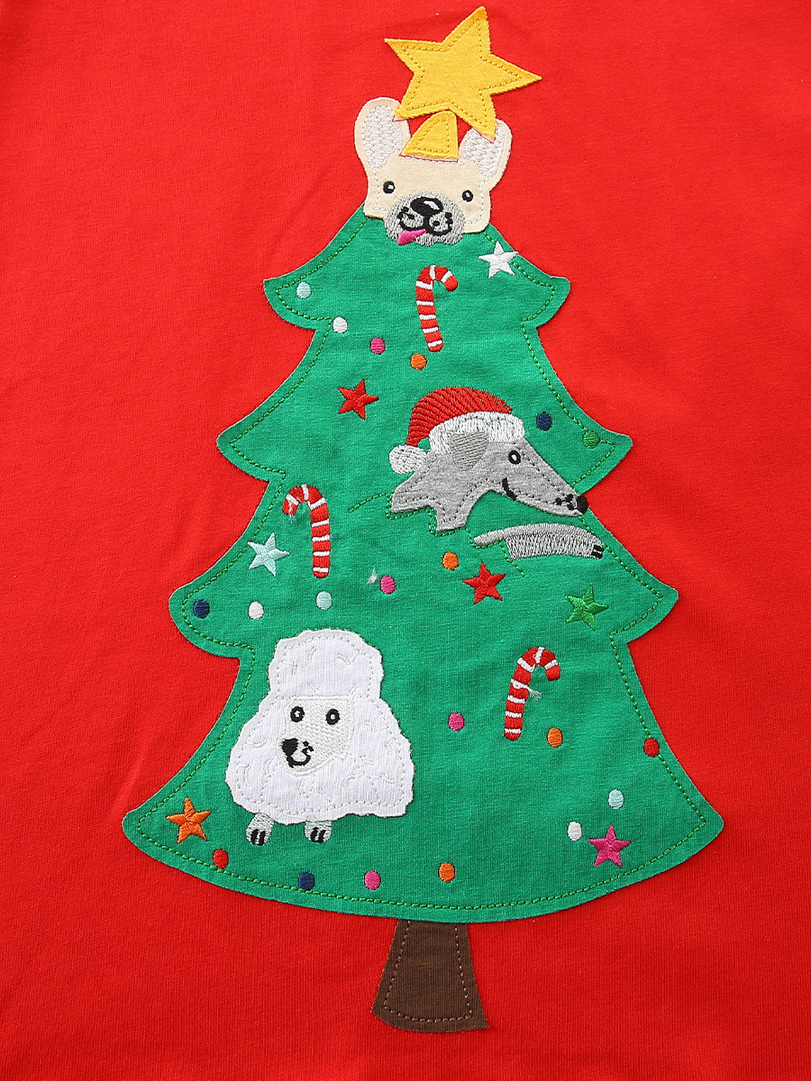 Vestido de niña de estilo europeo y americano de otoño nuevos productos Navidad bordado vestido de princesa de niños de algodón de punto vestido de niños