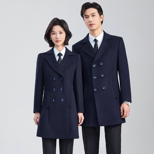 Mid-Length Outwear Workwear Professional Woolen Outwear for Men and Women Winter Cotton Thickeneded Woolen Warm Windbreaker Autumn Style