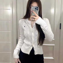 25秋装RL拉夫小香风针织衫短款毛衣开衫外套小马标高级感女式上衣