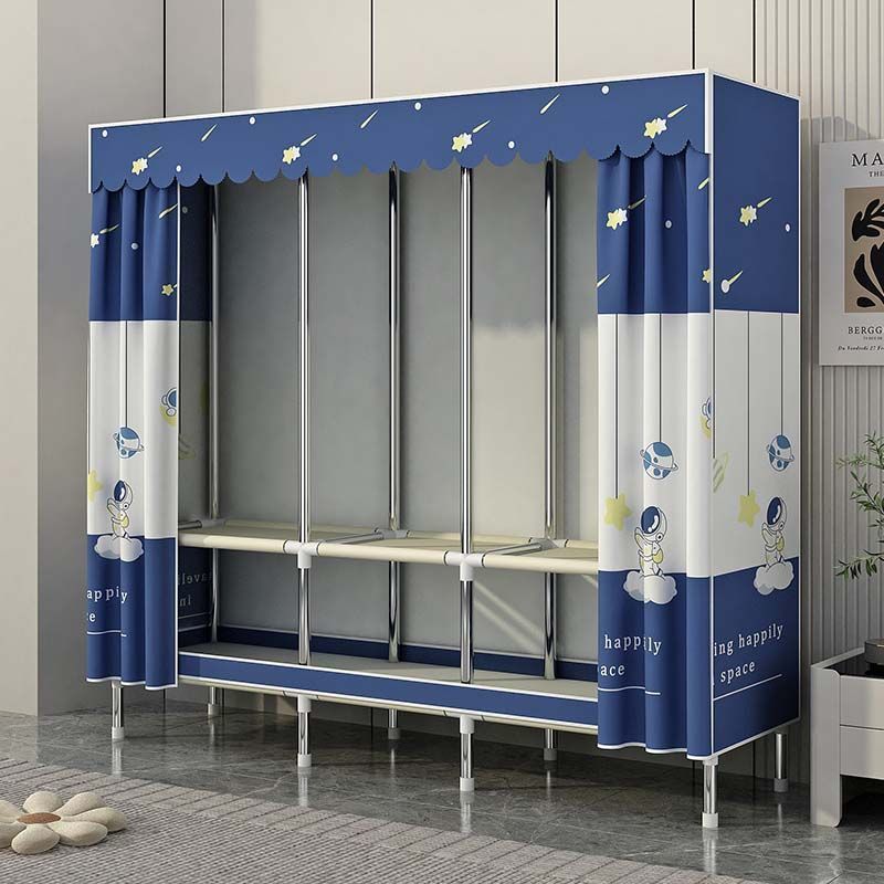 衣柜出租房简易家用钢管卧室组装钢架加厚收纳衣橱耐用加加固