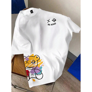 G 86794 Bear star print crew neck tee С������ӡ���A�I T ��