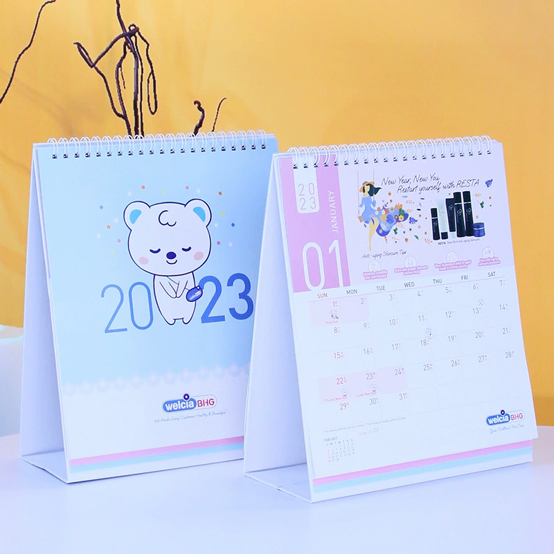 Фабричный пользовательский Настольный календарь печать логотипа рекламный Настольный календарь оптовый Подарочный календарь пользовательский офисный стол календарь продаж