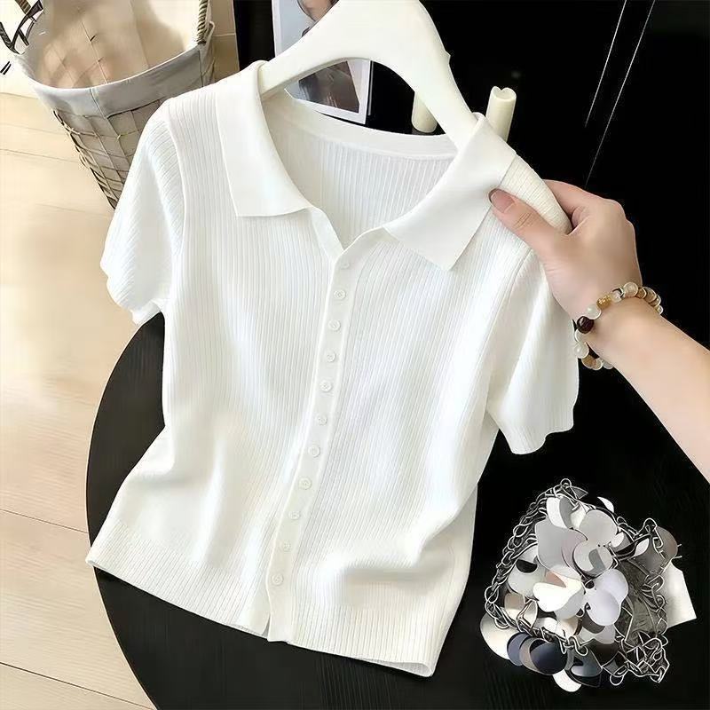 Women's Clothing French Style Knit Cardigan Gentle Elegant Short Sleeve Slimming Flattering Top For Summer_ecoleips.com