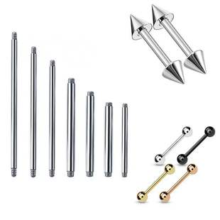 Factory spot wholesale medical stainless steel straight bar tongue nail earring replacement rod cross-border human body puncture accessories