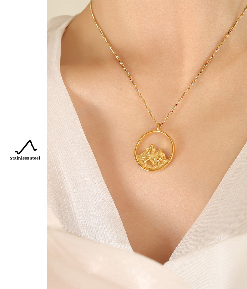 Fashion Geometric Titanium Steel Plating Pendant Necklace