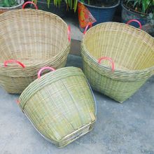 竹编箩筐竹筐竹篮子圆形大号淘米箩筐水果筐粮食筐喜事箩筐收纳筐