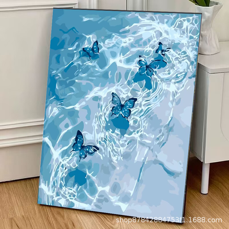 Pintura al óleo digital bricolaje al por mayor hecho a mano relleno de color curación descompresión popular para niños flor nieve montaña decorativa pintura de paisaje