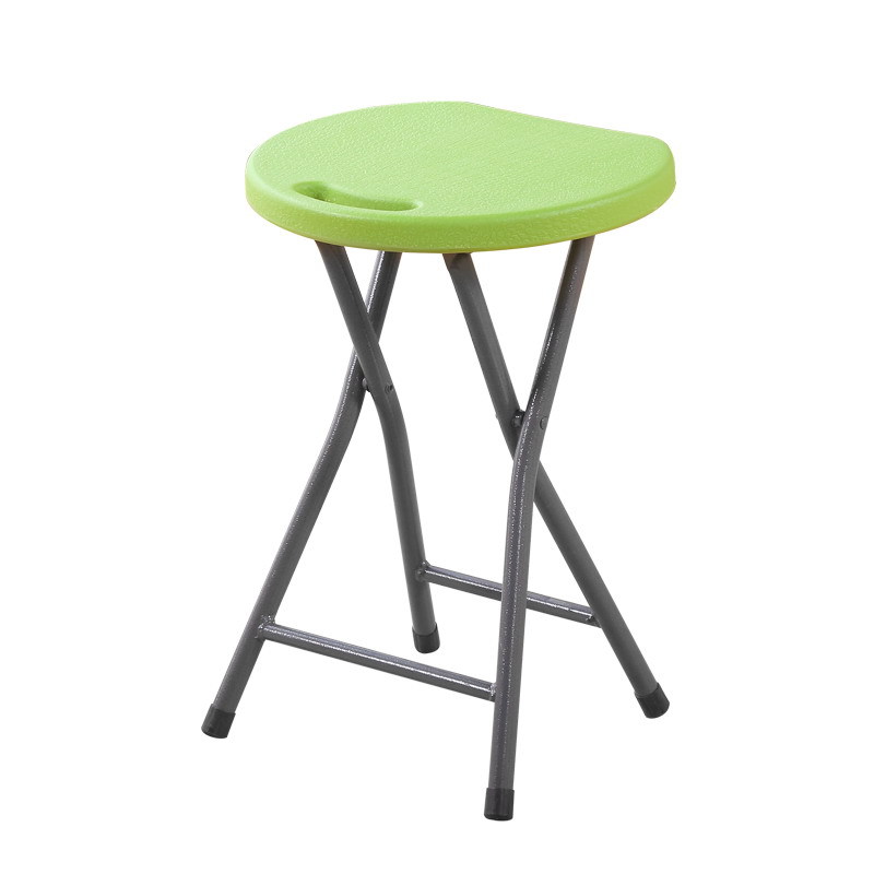 Wholesale foldable plastic stools, portable home dining table, adult high round stools, simple modern creative stylish folding chairs
