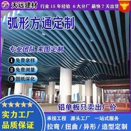 弧形铝方通造型吊顶 泳池大厅波浪天花吊顶 背景墙造型铝方管定制