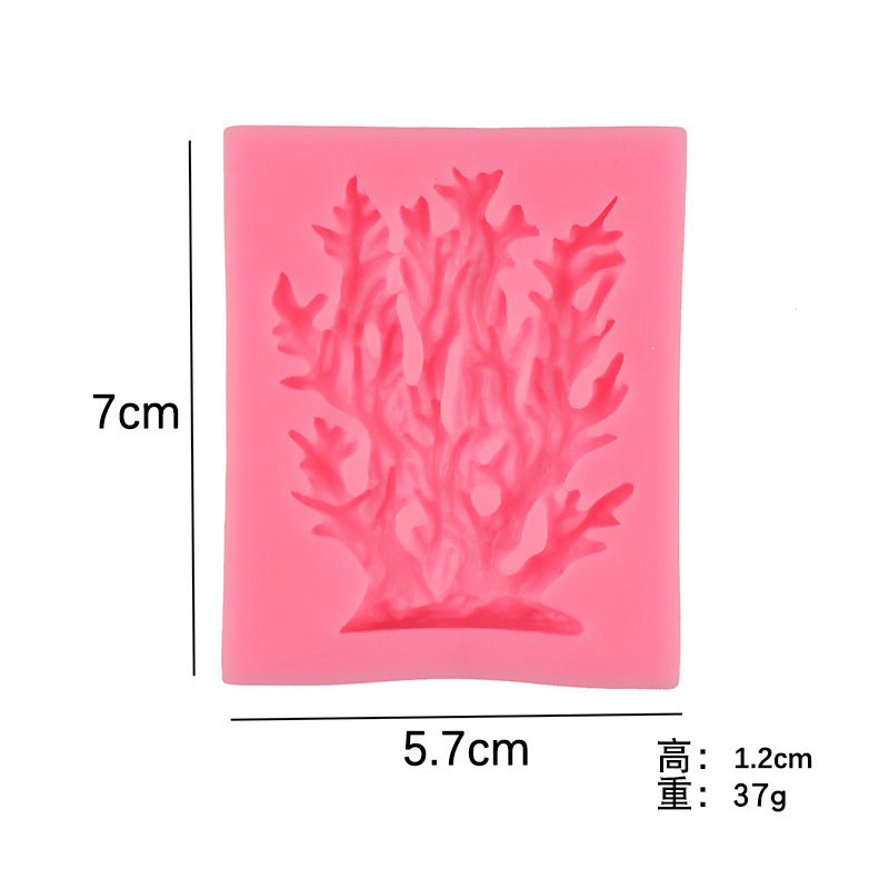 Algas marinas forma coral carámbano pastel molde DIY silicona fondant herramienta para hornear chocolate molde de silicona