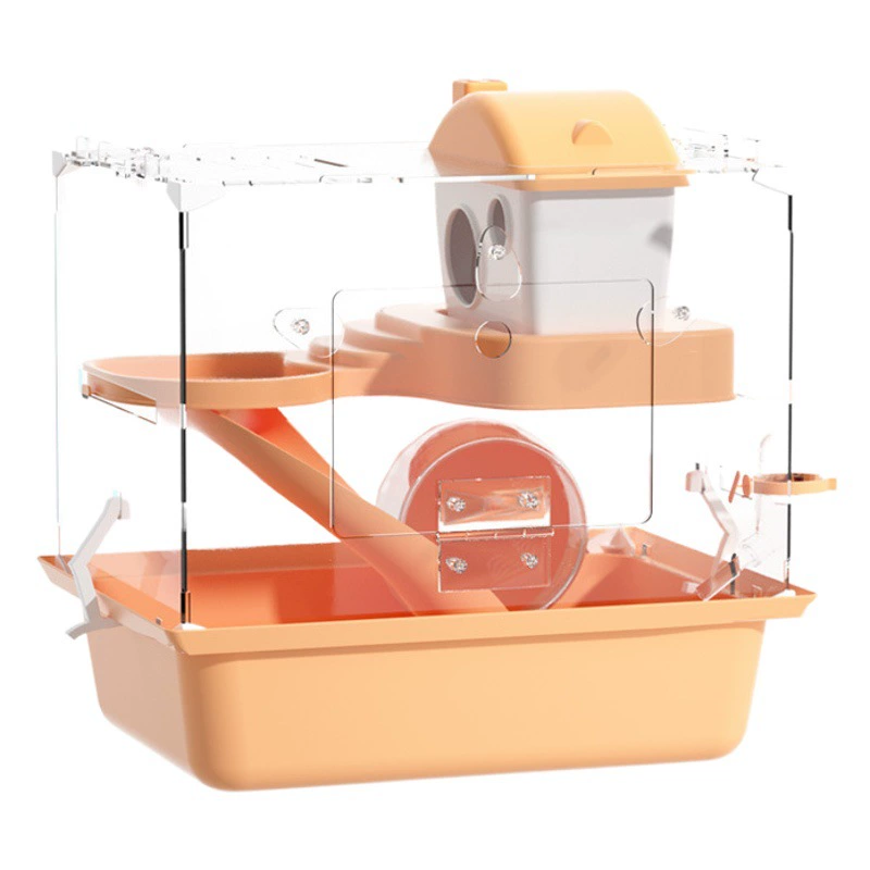 Клетка для хомяка Shangtian Комплект поставки для хомяка Полный комплект клетка для Золотого медведя Негабаритная вилла Прозрачное Двухслойное гнездо