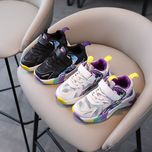 Dropshipping boys' sports shoes  spring and autumn new style breathable mesh running shoes girls light-soled casual shoes