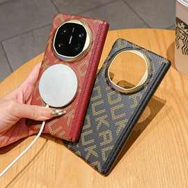 中轴折叠适用华为MateX6磁吸手机壳碳纤维纹理MateX5纳米PC保护套