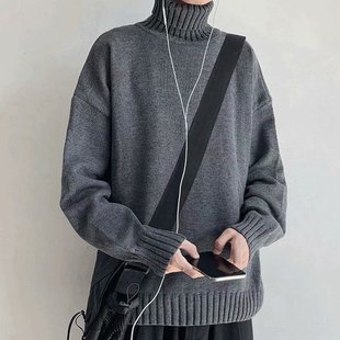 Japanese Style Retro Turtleneck Knitwear Men's Loose Bottoming Knitwear Autumn and Winter Thickeneded 2021 New Popular Dropshipping