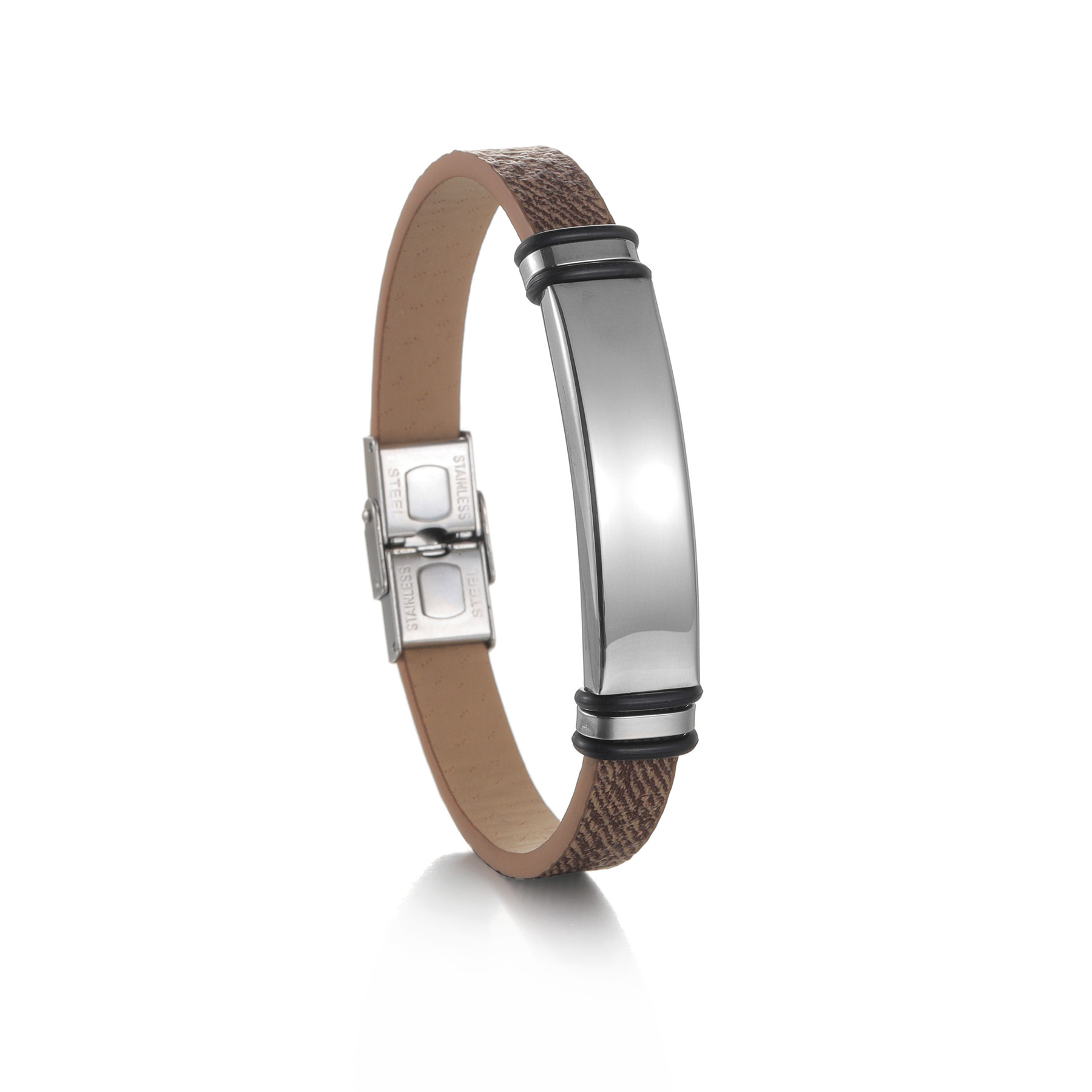 Polishing Design Simple Style Round Customization Laser Engraving Stainless Steel Polishing Men's Wristband Men Cuff & Bangle