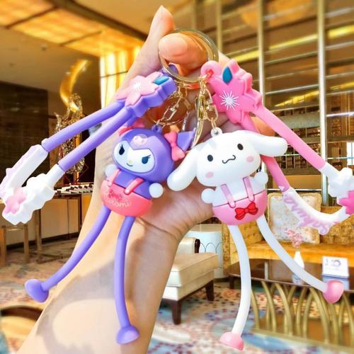 Long-legged stretchable Sanrio cartoon keychain cute doll school bag pendant car key chain key ring accessories