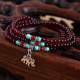 Ethnic ladies imitation garnet bracelet three circles 6mm brave bracelet stall supply bracelet small gifts wholesale