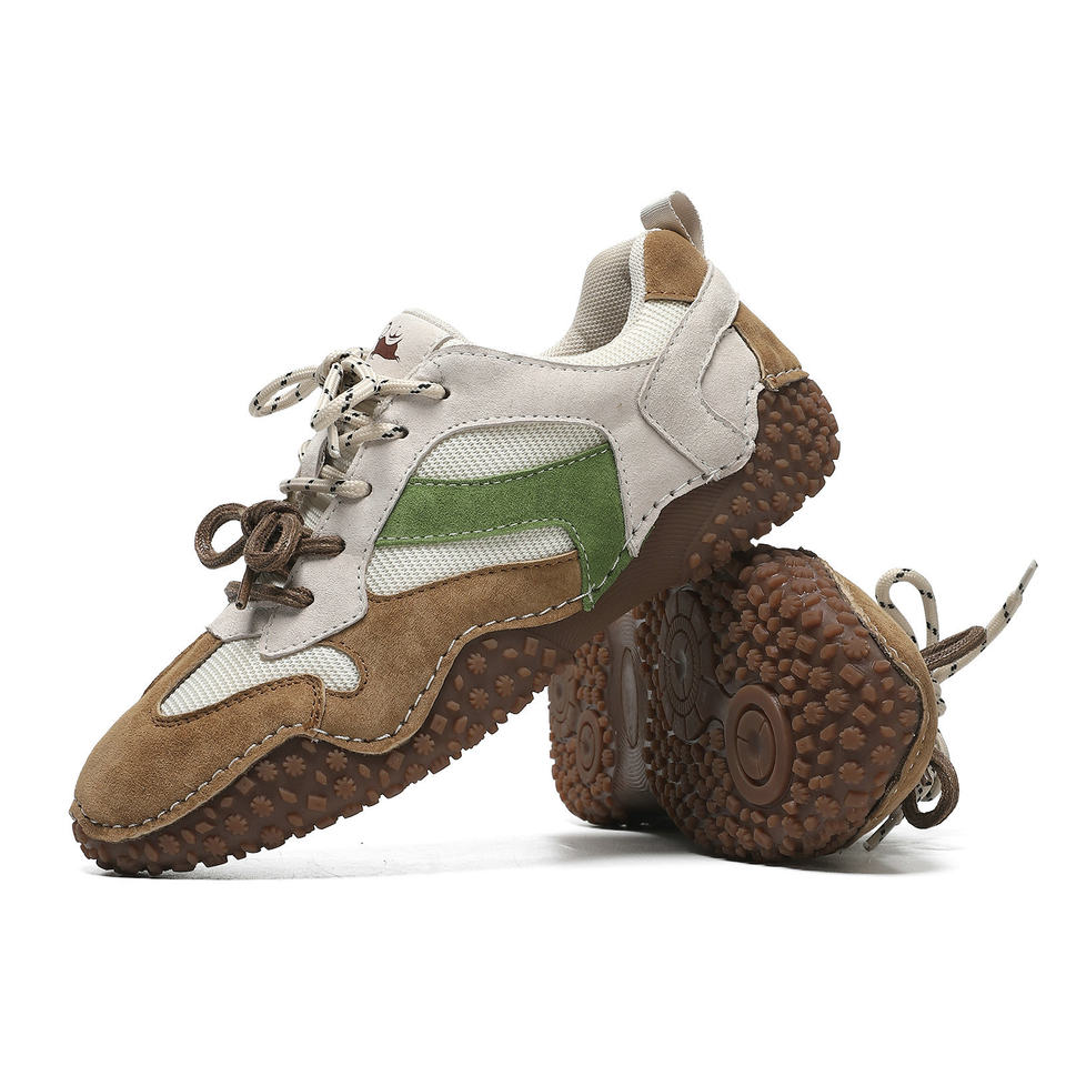 Giày thể thao unisex cỡ lớn da thật mũi tròn, giày sneaker dã ngoại thường ngày — 6885 màu cát, 6885 màu nâu, 6885 màu đỏ rượu, 6886 màu cát chi tiết 32