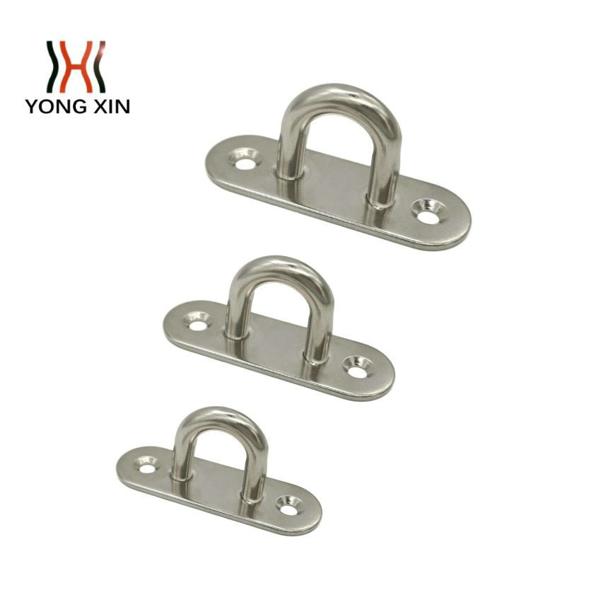 不锈钢304眼板 门鼻子 椭圆形门扣  悬挂盘固定扣 船栓座 板扣