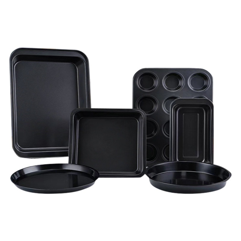 Herramientas para hornear hogar antiadherente Toast Box 12 tazas molde de la torta de acero al carbono engrosada cuadrado bandeja de hornear 5-6 piezas traje