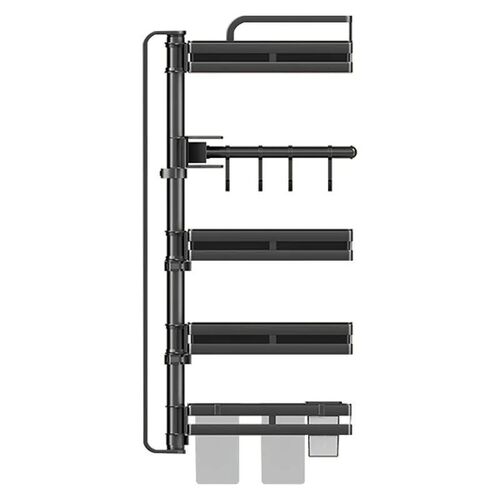Kitchen spice rack corner punch-free wall-mounted multi-layer rotating knife holder bathroom toilet storage rack
